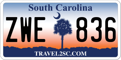 SC license plate ZWE836
