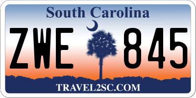 SC license plate ZWE845