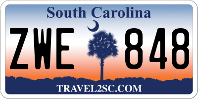 SC license plate ZWE848