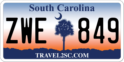 SC license plate ZWE849