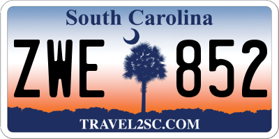 SC license plate ZWE852