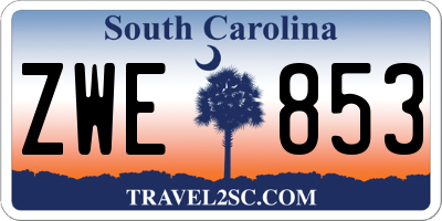 SC license plate ZWE853