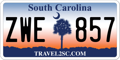 SC license plate ZWE857