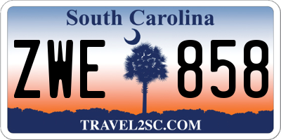 SC license plate ZWE858