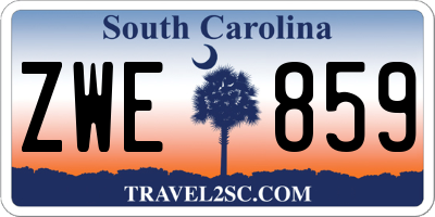 SC license plate ZWE859