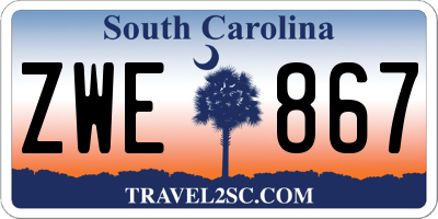 SC license plate ZWE867