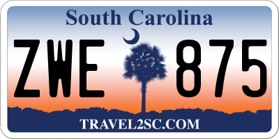 SC license plate ZWE875