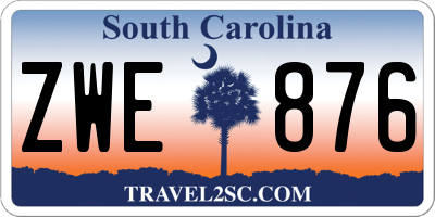SC license plate ZWE876