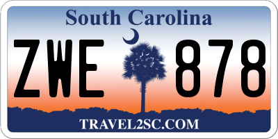 SC license plate ZWE878