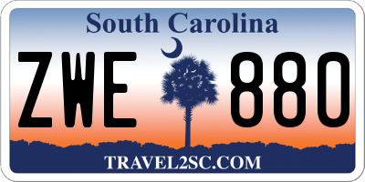 SC license plate ZWE880