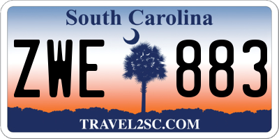 SC license plate ZWE883