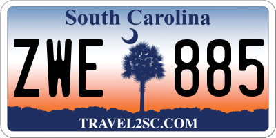 SC license plate ZWE885