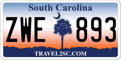SC license plate ZWE893