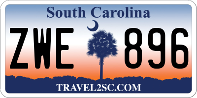 SC license plate ZWE896