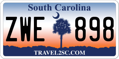 SC license plate ZWE898