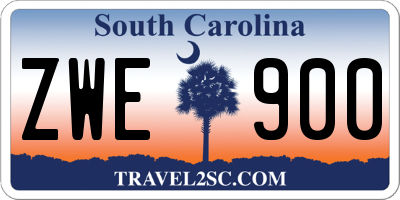 SC license plate ZWE900