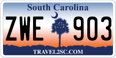 SC license plate ZWE903