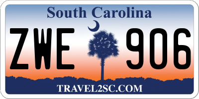 SC license plate ZWE906