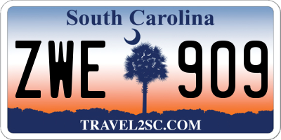 SC license plate ZWE909