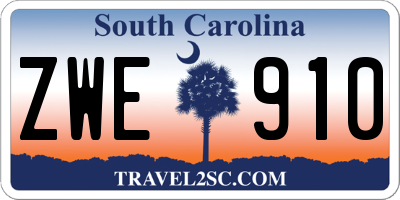 SC license plate ZWE910