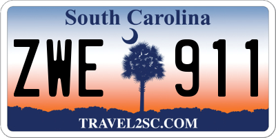 SC license plate ZWE911