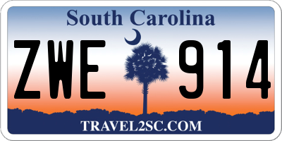 SC license plate ZWE914