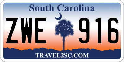 SC license plate ZWE916