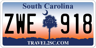 SC license plate ZWE918