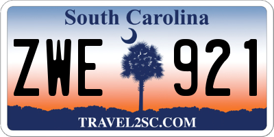 SC license plate ZWE921