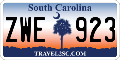 SC license plate ZWE923