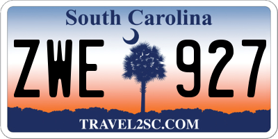 SC license plate ZWE927