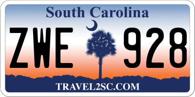 SC license plate ZWE928
