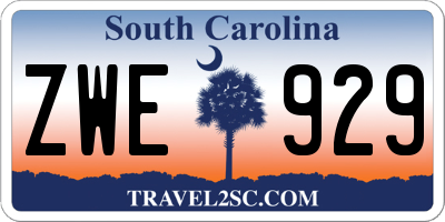 SC license plate ZWE929