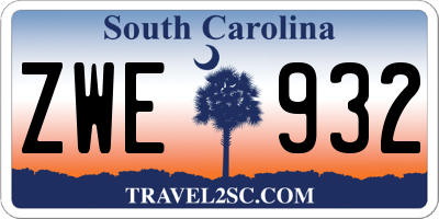 SC license plate ZWE932