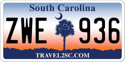 SC license plate ZWE936