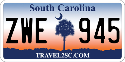 SC license plate ZWE945