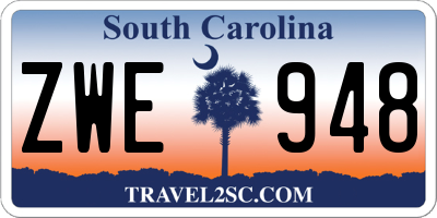 SC license plate ZWE948