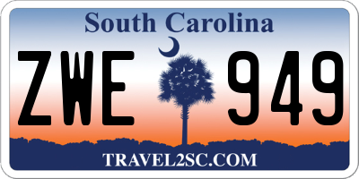 SC license plate ZWE949