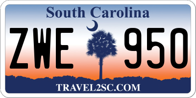 SC license plate ZWE950