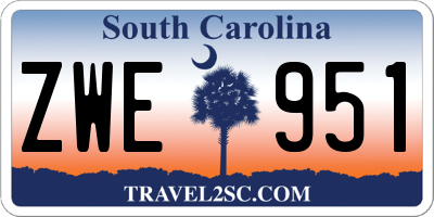 SC license plate ZWE951
