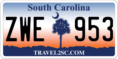 SC license plate ZWE953