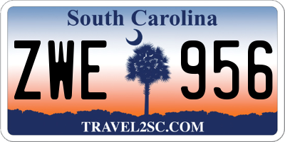 SC license plate ZWE956