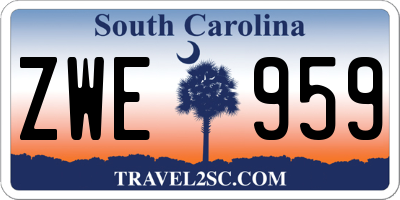 SC license plate ZWE959