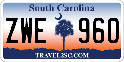 SC license plate ZWE960