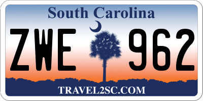SC license plate ZWE962