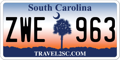 SC license plate ZWE963