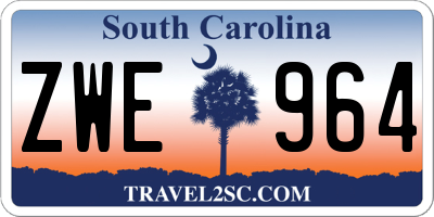 SC license plate ZWE964