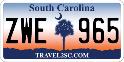 SC license plate ZWE965
