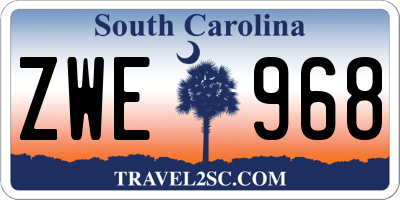 SC license plate ZWE968