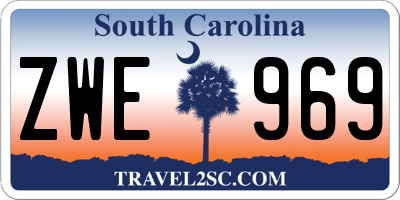 SC license plate ZWE969